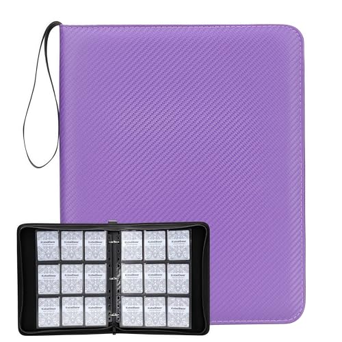 Image of Card Binder - 720 Capacity, Zippered Trading Card Holder for MTG, Sports & Collectible Cards - Acid-Free, Durable & Travel-Friendly Storage (Purpule, 9 Pocket)