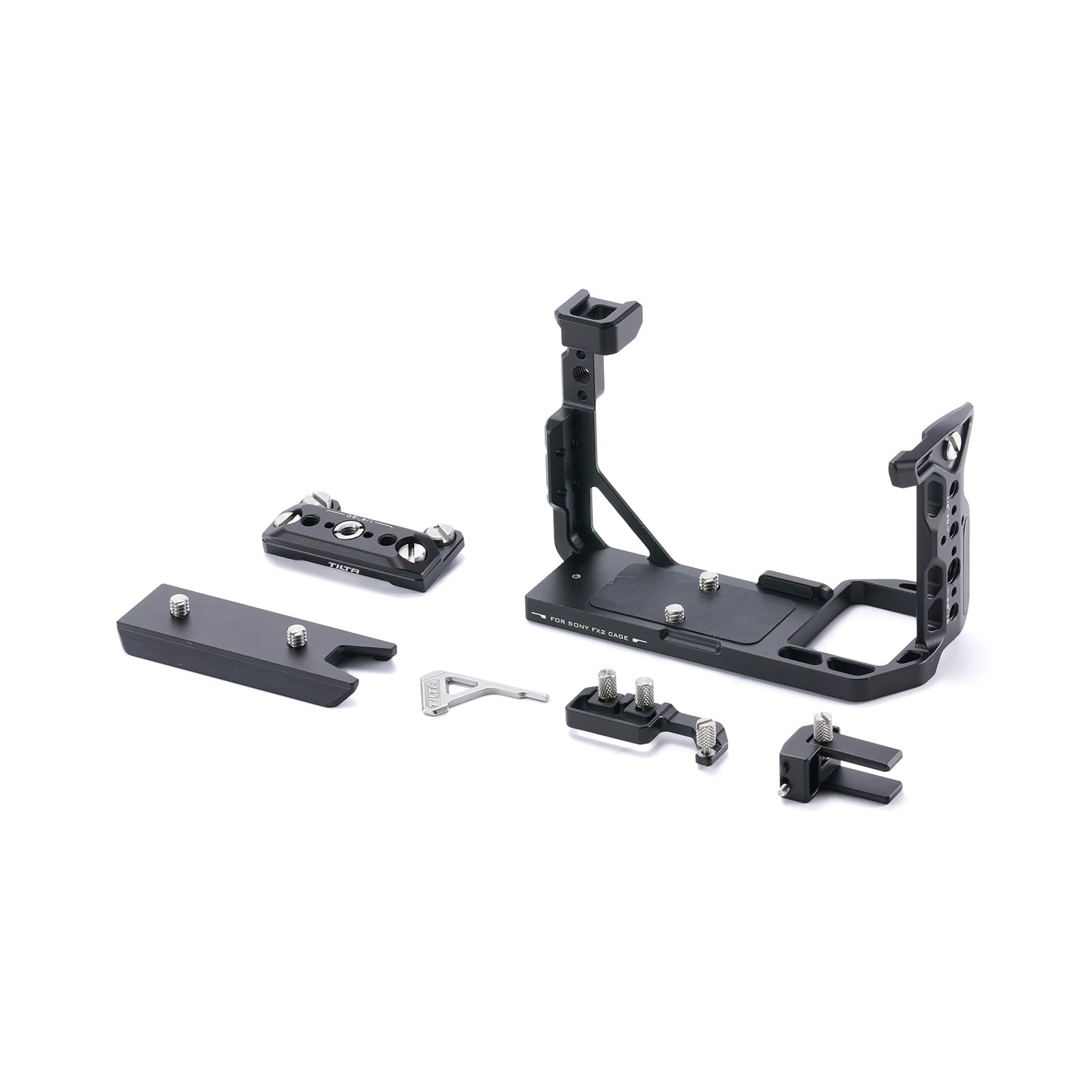 Tilta Jaula FX2, Jaula Completa para cámara Compatible con Sony FX2 con riel NATO, Receptor de Zapata fría, roscas de 1/4"-20 y 3/8"-16 - Negro TA-T88-FCC-B