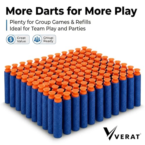Image of Verat Foam Bullet Dart Bullets for Strike Elite Guns Darts for N-Strike Elite Series Blasters Soft Refill /Nerf Bullets /Nerf Gun Ammo /Foam Blaster (Suction Bullet, 100 Pcs)
