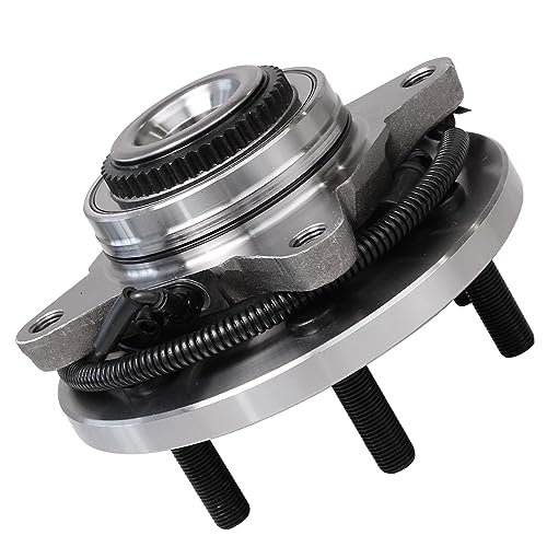 Image of Detroit Axle - 4WD Front Wheel Bearing Hubs for 2015-2017 Ford F-150 [6 lugs; w /ABS], 2 Wheel Bearing and Hubs Assembly Set 2016 Replacement Pair Hubs