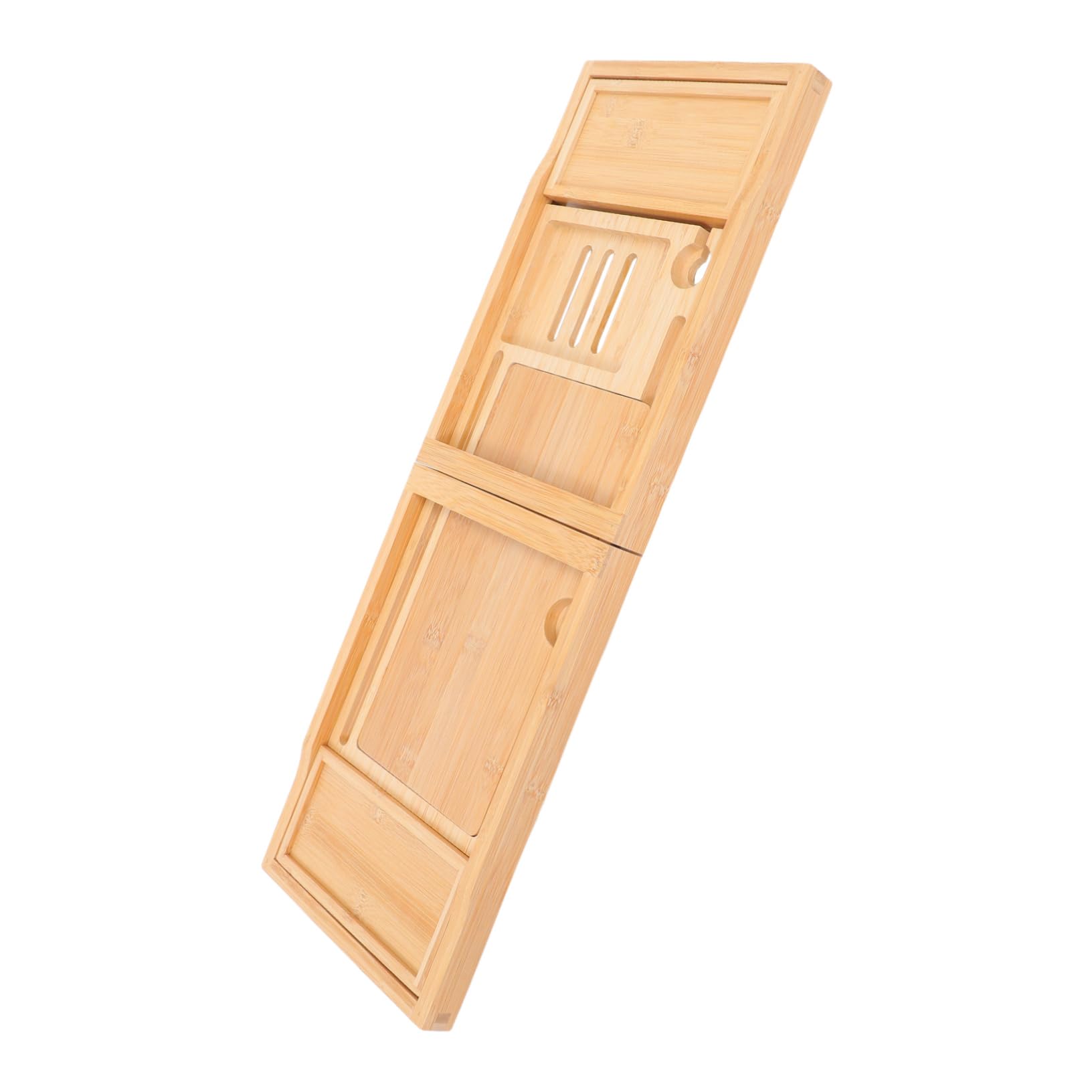 OUNONA Adjustable Bath Tub Tray with Phone Stand Multi Function Holder for Organized Storage and Clutter Bathroom Essentials for Relaxing Soaks