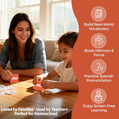 Spanish Learning for Kids – Spanish Card Game | 9 Ways to Play with Audio | Learn 57 Out & About Words | Educational Bilingual Toy for Beginners, Family Vocabulary Game for Home or Classroom by Lingrow Go! - Used condition - Image 8