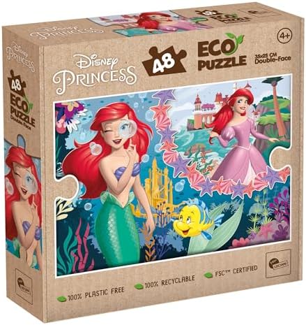 Lisciani - DISNEY PRINCESSES Ariel Puzzle - 48 Piece Double Sided ...
