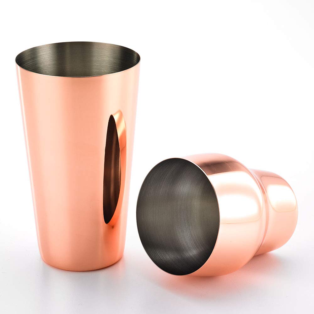 Barfly M37038 - Juego de 3 cocteleras pesadas, 500 ml, acero inoxidable Parisienne 24oz (700 ml) cobre