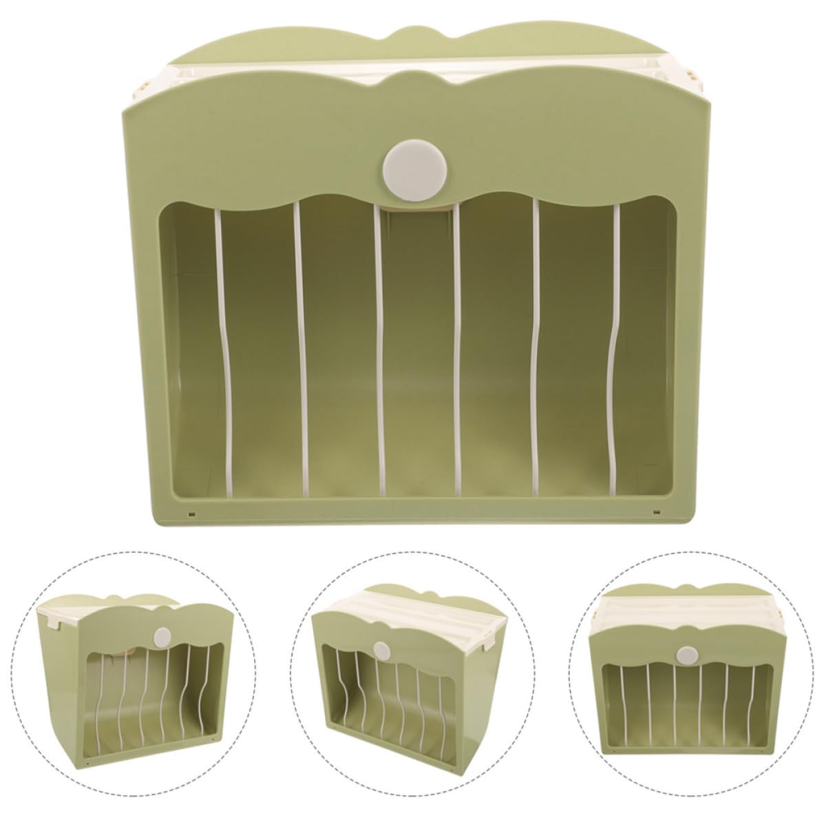 Happyyami 2 Comederos para Jaula de Mascotas para Conejos y Hámsters, Soporte de Plástico Verde Que Promueve Alimentación Limpia y Reduce Desperdicio de Alimento