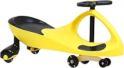 Uni Toys Carrinho Feito de Plástico e Ferro Na Cor Amarela Com Detalhes em Preto, Suas Rodas Possuem Luz LED, Indicado Para Crianças Acima de 3 anos, Suporta Até 100 Kg