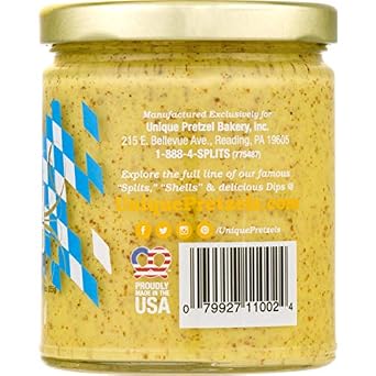 Unique Pretzels Sharp German Mustard Dip, 9 Ounce,