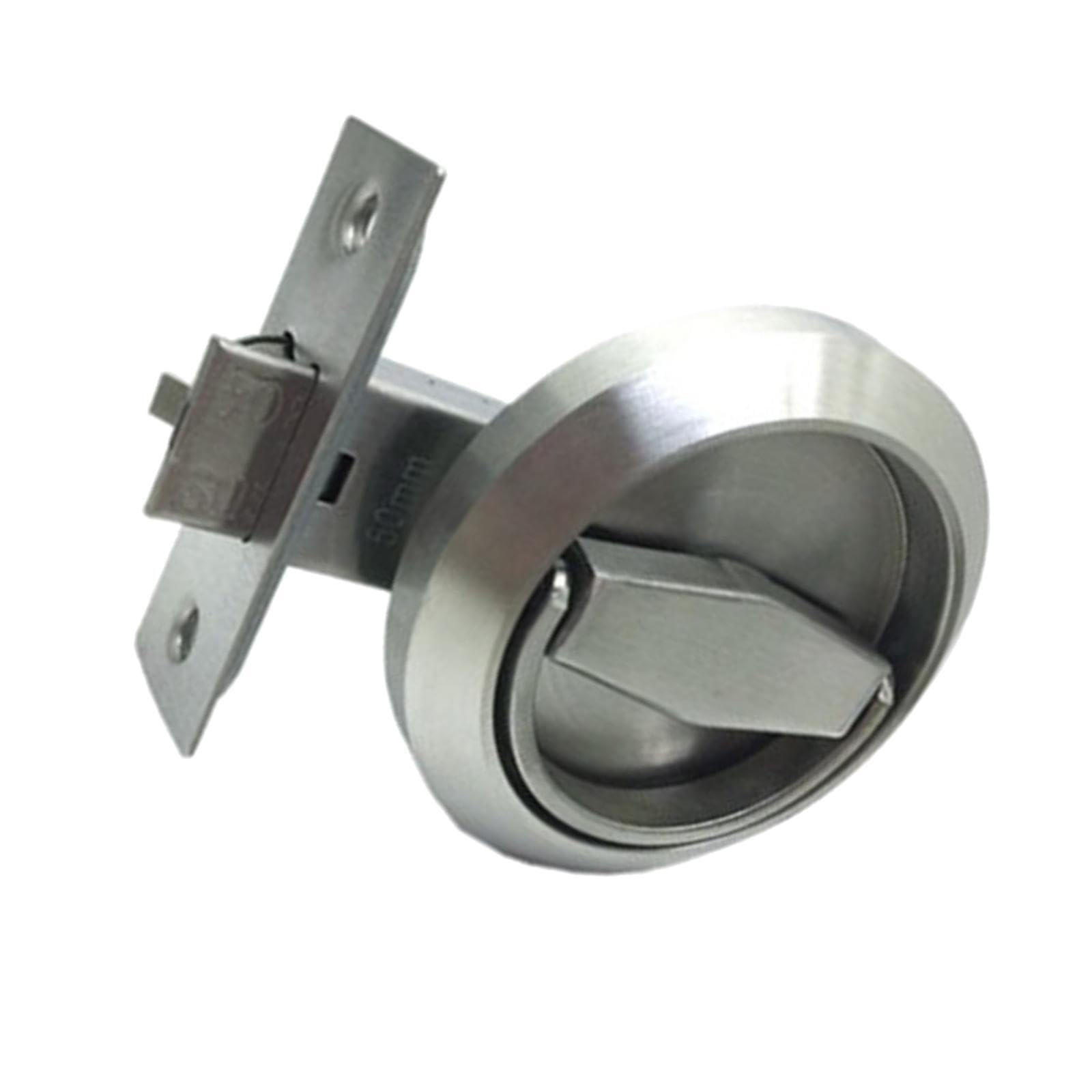 Ktuxzci Silver Premium Round Knobs Rings Pulls Lock Stainless Steel Provides Reliability And Functionality Thickened Base For Extra Stability Furniture Corridor, Single Lock