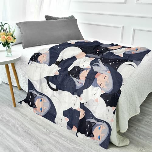 Jeté de lit chat animé anti poussière pour protéger votre canapé - 5
