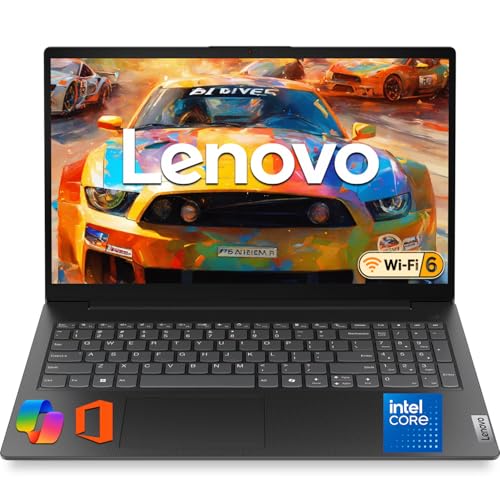 Image of Lenovo 2026 V15 Slim Laptop | 15.6 inch Anti-Glare FHD Display | Intel Powerful Quad-Core Processor | 8GB DDR5 RAM | 512GB SSD | Wi-Fi 6 | RJ45 Ethernet | Long Battery Life | Win 11 Pro | MS 365 Web