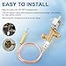 LPG Propane Gas Flame Failure Safety Control Valve Kit, Low Pressure Propane LP Natural Gas Forge Burner Safety Control Valve 3/8 Male Flare with Thermocouple 24’’ and Zinc Alloy Knob for Gas Grill