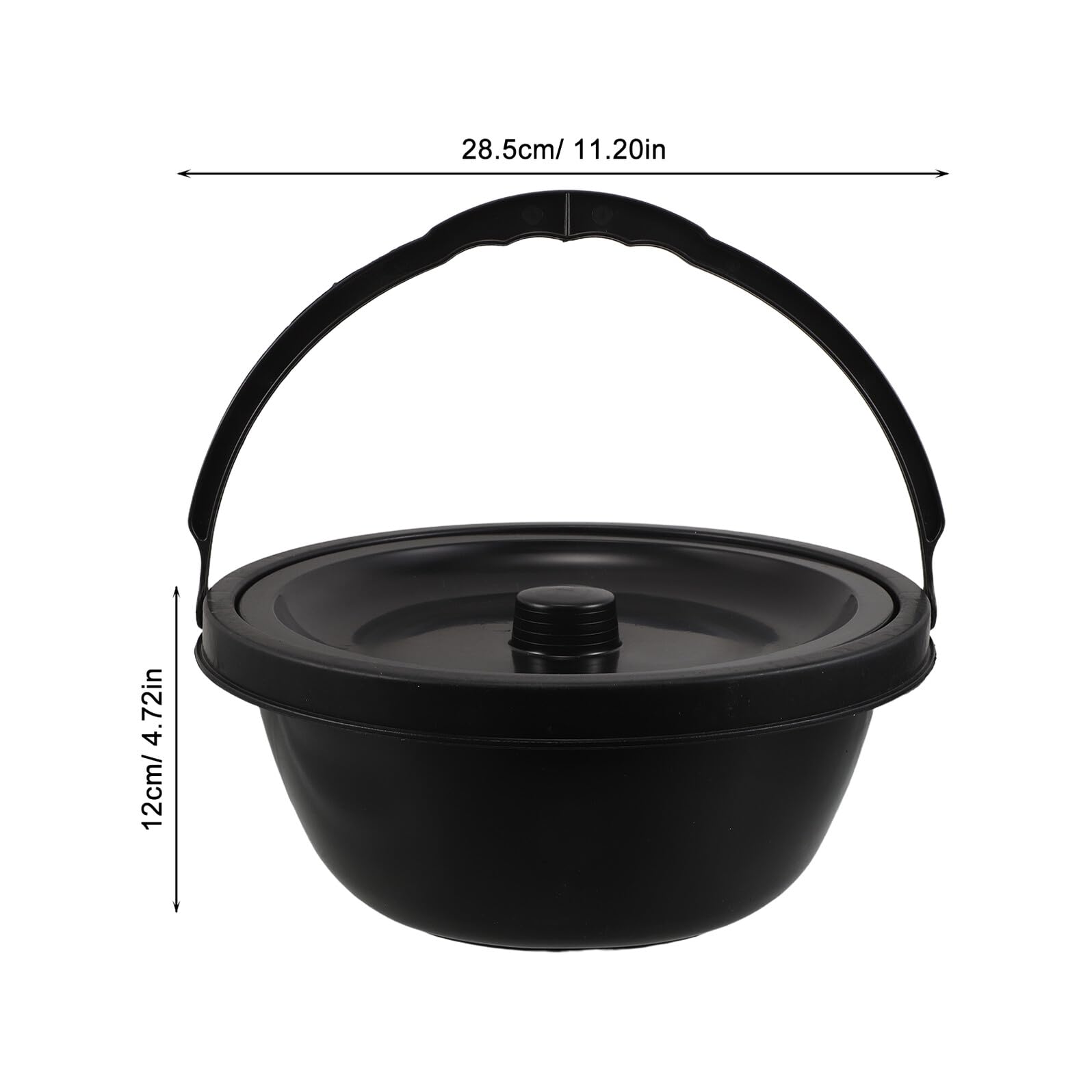 Vaso da Notte Nero in Plastico per Comodino, Bedside Toilet | Uso Home e Bedside, Forma Humanized, Installazione Semplice, Adatto a Famiglie e Uomini Anziani