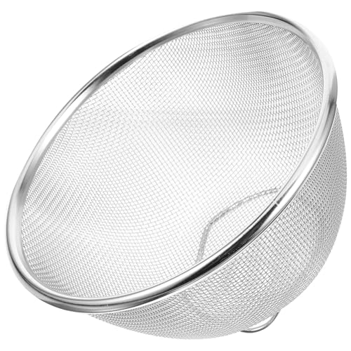 Lurrose 加厚ステンレス製水切りバスケット 野菜と果物用丈夫で便利な家用ザル シンプル設計で長持ち 食洗機対応可能