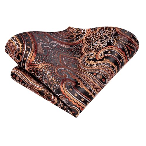 Image of Dubulle Silk Ties Set for Men Formal Paisley Striped Necktie Pocket Square Cufflinks 3PCS Sets Wedding Business Party