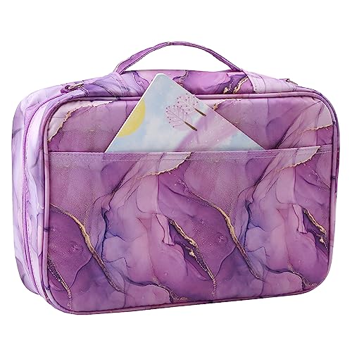 Image of Colored Pencil Case 100 Slots hold 300 pcs Pencils or 200 gel pens. Organizer Large Capacity with Handy Wrap Portable Multilayer Holder for Watercolor Pencils & Gel Pen Markers