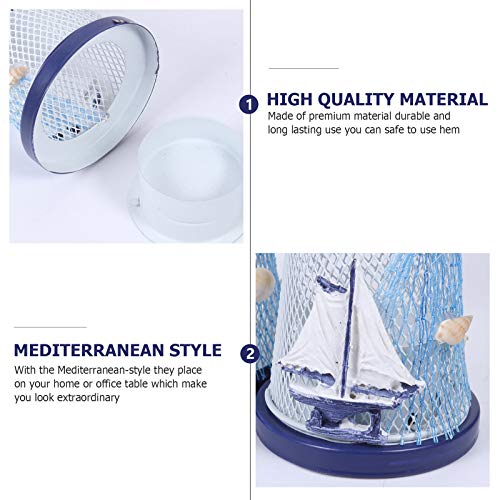 Sosoport 12 Pcs Mediterranean Style Candle Holders Iron Craft Lighthouse Candle Stands Summer #TOP3