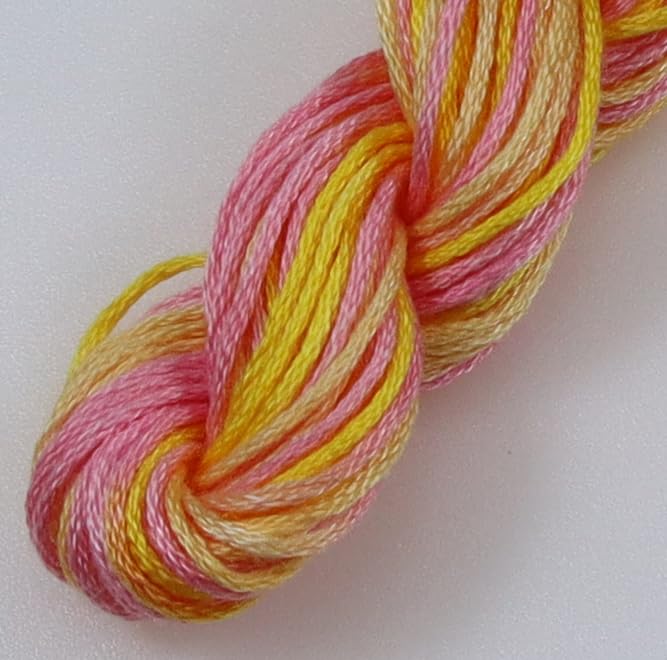 Image of KCS Big skeins of 25 Meters Size 25 Color Variegated Cross Stitch Stranded Threads,6 skeins,4100