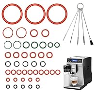 GEEKHOM 45 Stück Dichtung O-Ringe Wartungsset Dichtungsringe Für Delonghi ESAM/ECAM/ETAM | 11 Varianten + 5 Reinigungsbürste | Für Brüheinheit Thermoblock Milchaufschäumer Kaffeevollautomat Zubehör