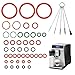 GEEKHOM 45 Stück Dichtung O-Ringe Wartungsset Dichtungsringe Für Delonghi ESAM/ECAM/ETAM | 11 Varianten + 5 Reinigungsbürste | Für Brüheinheit Thermoblock Milchaufschäumer Kaffeevollautomat Zubehör