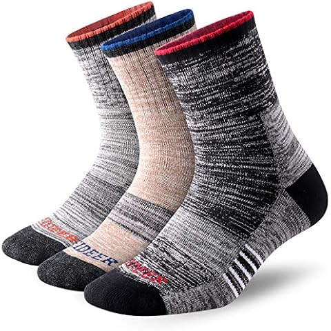 Men's Hiking Walking Socks, FEIDEER Multi-pack Wicking Cushioned Outdoor Recreation Crew Socks - - X-Large Cover