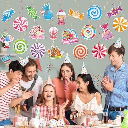 40Pcs Candy Hanging Swirls