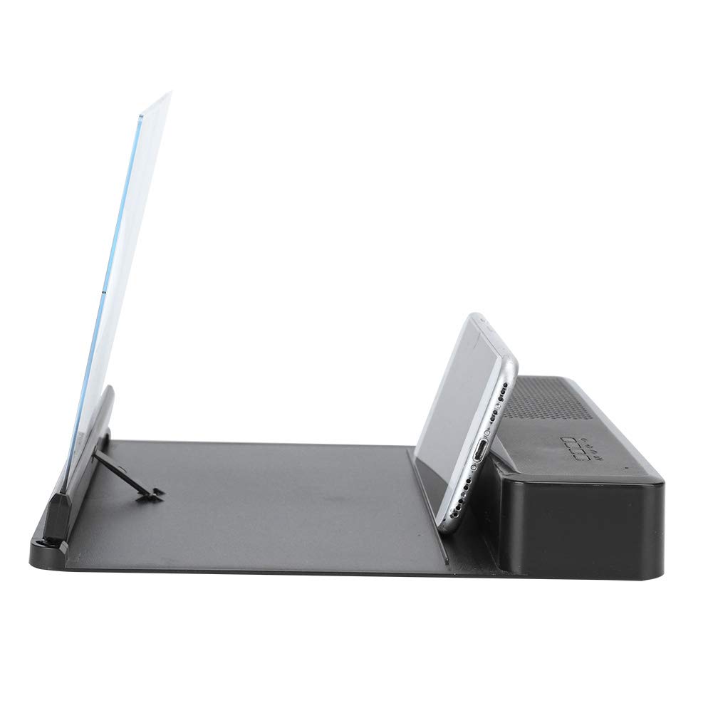 Lupa de Pantalla Móvil con Altavoz, Lupa de Pantalla de Teléfono Móvil con Altavoz Inalámbrico de 26 X 10 Pulgadas, Soporte de Sonido Amplificador de Ampliación (Negro)
