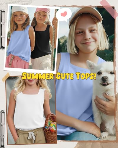 Image of 3 Pack Girls Square Neck Tank Tops