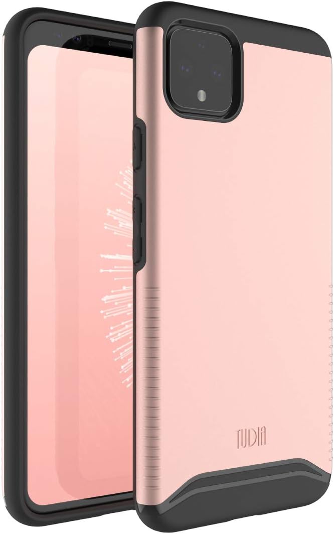 TUDIA DualShield Designed for Google Pixel 4 XL Case, [Merge] Heavy Duty Protection Slim Hard Shell Phone Case for Google Pixel 4 XL (Rose Gold)