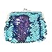 Produktbild Z-SEAT Frauen Glitter Reversible Meerjungfrau Pailletten Kosmetiktasche Double Color Pencil Case DIY glänzende Abendtasche Handtasche (blau und lila)