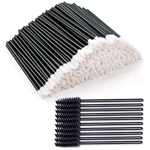 VMISSION Disposable Lip Brushes Lip Gloss Applicators Make-Up Brush Lipstick Lip Gloss Wands Makeup Applicators Brushes Applicator Tool Makeup Beauty Black- 200PCS Cover