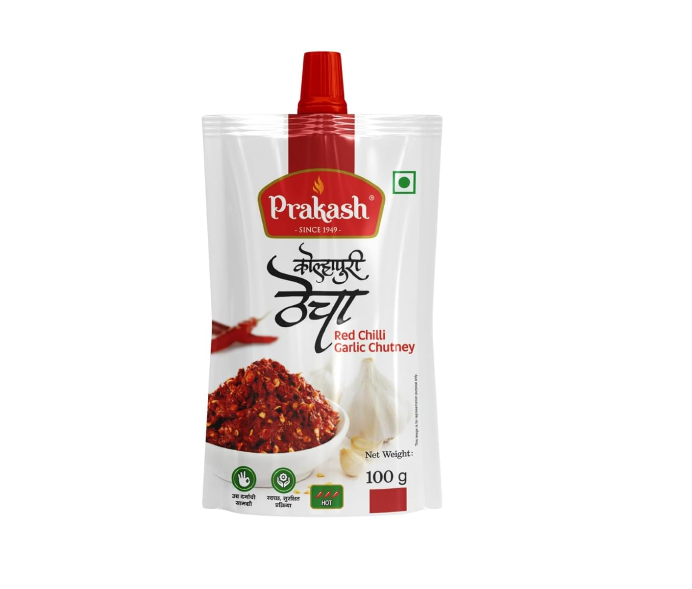 Prakash, Kolhapuri Thecha (Red Chilli- Garlic Chutney), 100 Grams(gm)