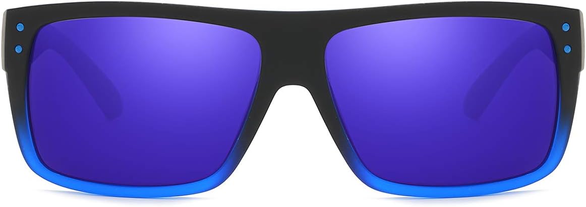 DUBERY Unisex Wide Frame Polarized Sunglasses UV Protection Retro Rectangular Sun Glasses D912 - Image 2