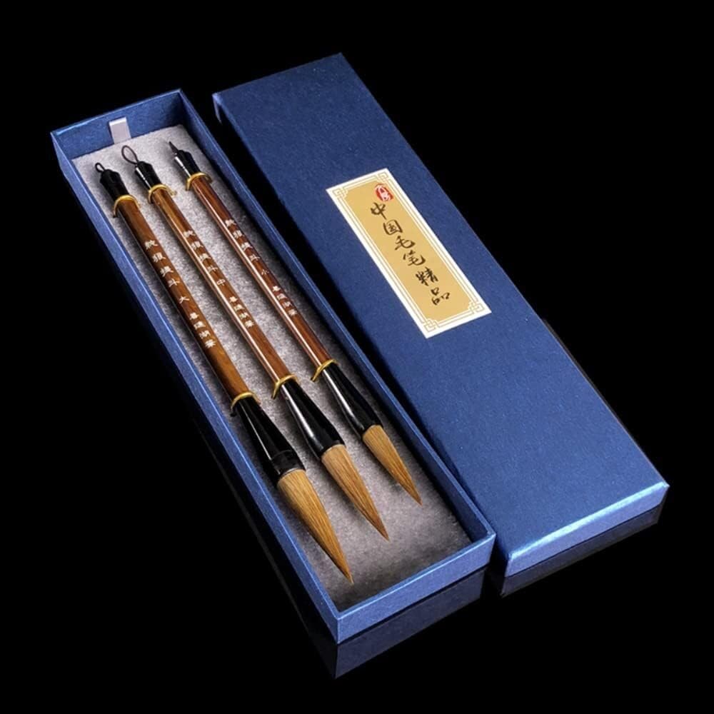Pinceau de calligraphie chinoise, Ensemble de pinceaux 3 pièces, à couplet grands personnages, pratique la calligraphie
