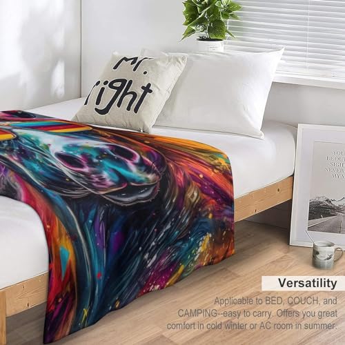 Couverture plaid cheval en flanelle douce, le cadeau idéal pour passionnés