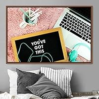 Framed Canvas Wall Art Pressed Quotes 3D Chic Inspirational Multicolor Pop Art Quotes Typography Ultra Whimsical - 16x24 inches