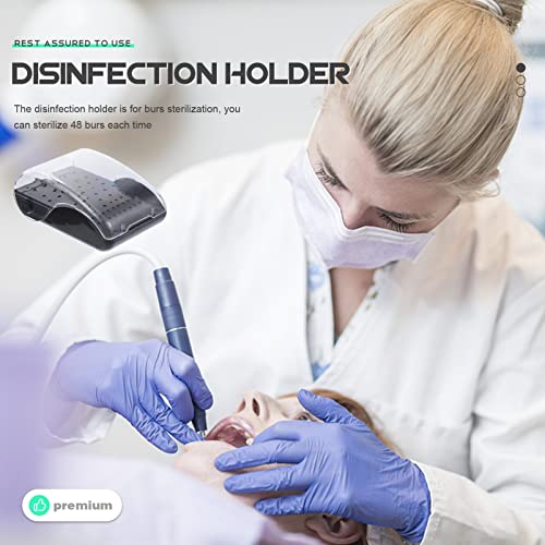 60 Holes Dental Bur Block With Cover Dental Burs Organizer Autoclavable Disinfection Holder Plastic Organizer Box Dentist Tool For Dental #TOP7