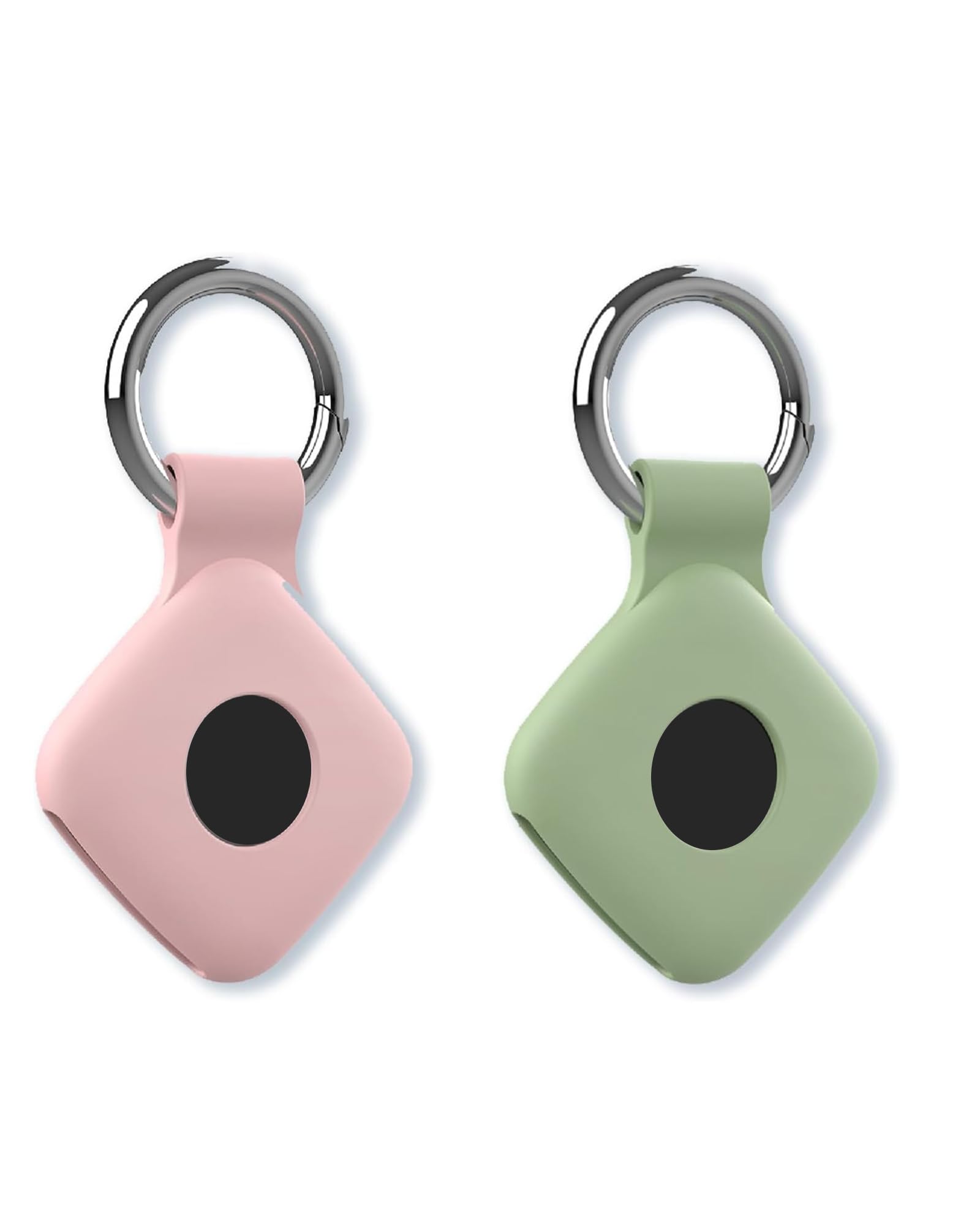 Case for Tile by Life360 Mate (2024) Bluetooth Tracker,Shockproof, BOVUGAC Silicone Case Cover with Keychain - Green+Pink-image-48