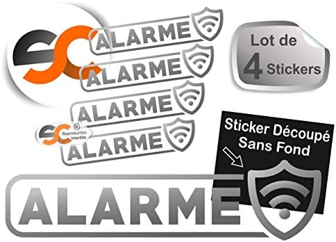 Sticker Alarme Vidéo Surveillance Autocollant ( Lot De 4 Stickers