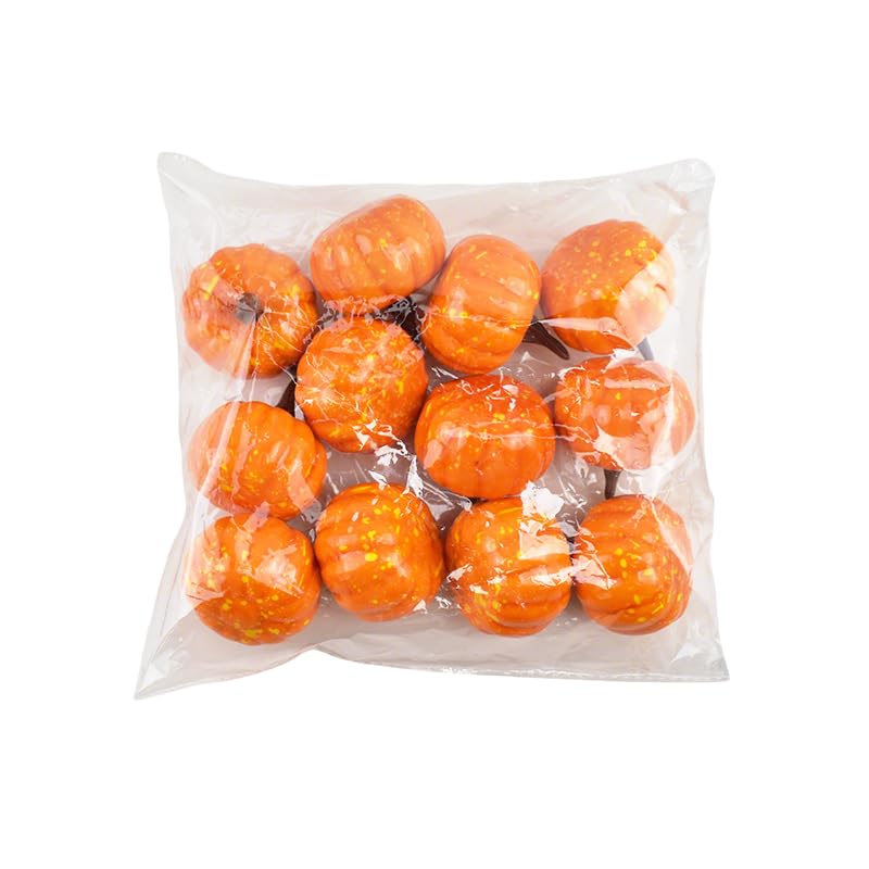 Yeesabella 12Pcs Artificial Fake Pumpkin Set Autumn Decoration for Thanksgiving Halloween Christmas