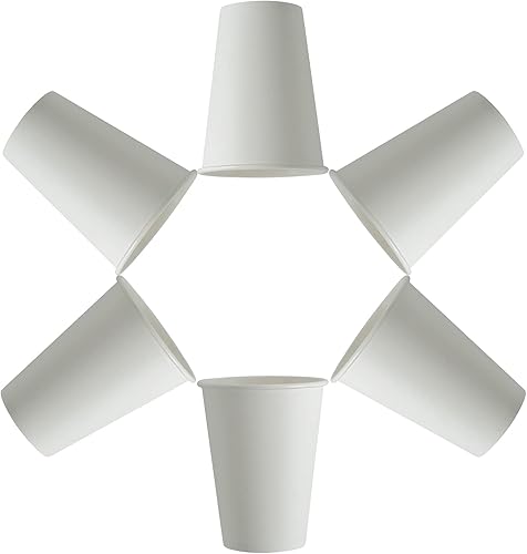 MAYTREE Vasos de papel compostables y biodegradables de 12 onzas para agua caliente, soporte para té, para llevar y taza de café fría, paquete de 100