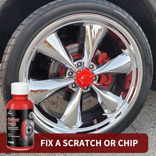 Red Caliper Paint Brake Caliper Touch Up Paint Red Gloss High Temperature Heat Resistant 1.5 oz