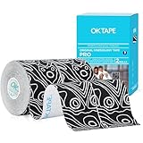 OK TAPE PRO Kinesiology Tape Uncut Roll, Elastic Physical Therapy Athletic Tape for Pain Relief, Muscle Support, Kinetic Tape, Water Resistant, 2in X 16.4ft -Black 2 Rolls