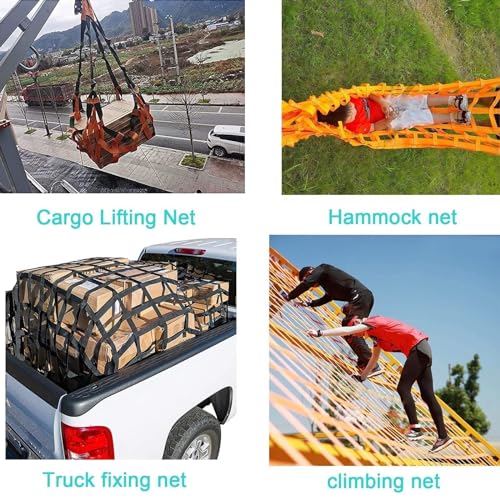 Schwerlast-Frachtnetz zum Heben und Heben - Reißfeste Seilkonstruktion für sicheren Materialtransport auf Baustellen und Lagerhallen