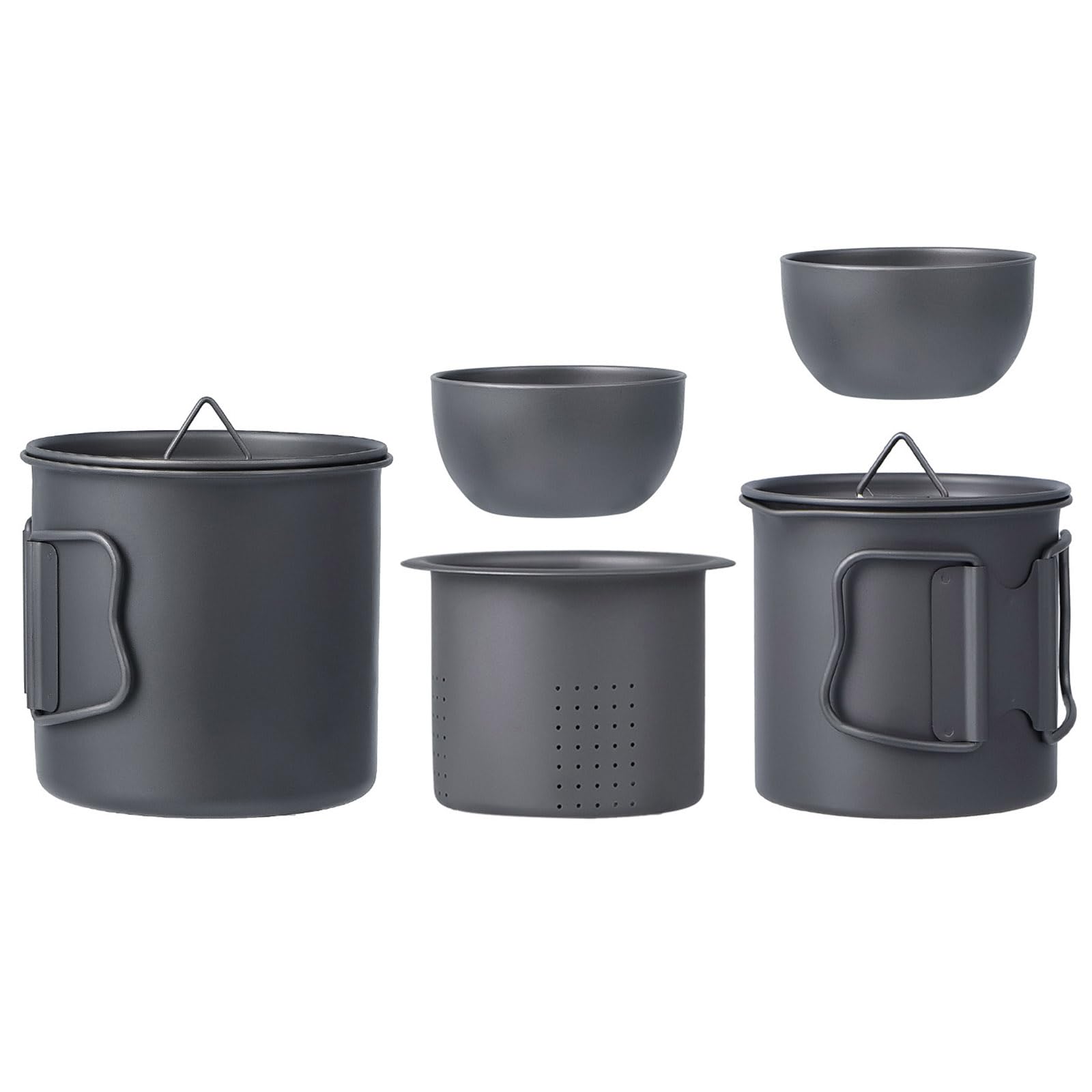 Platzsparendes Set aus Metall, 5-teilig, unverzichtbar für den Außenbereich, schnelles Aufheizen, Campingausrüstung für Naturliebhaber, Waren aus massivem Metall