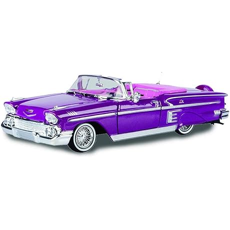 1958 Chevy Impala Convertible Lowrider Purple Metallic with Pink Interior Get Low...