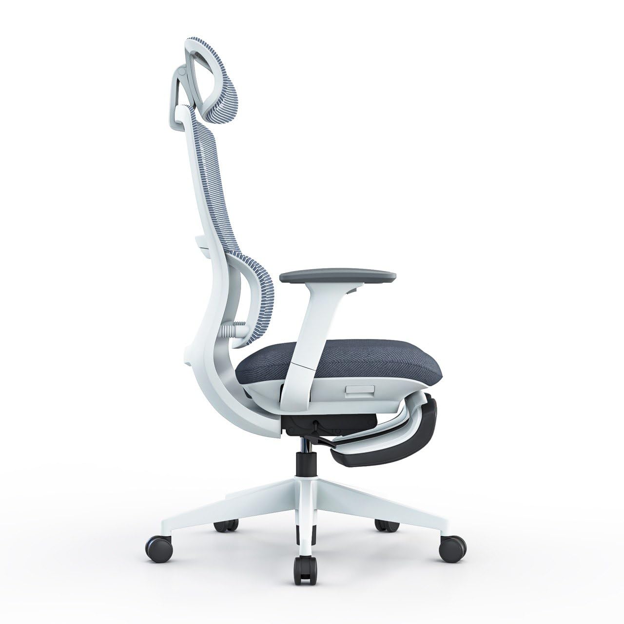SEG Ergonomischer Bürostuhl mit Liegefunktion – Verstellbare Rückenlehne bis 135°, Höhenverstellbar, Drehstuhl mit Fußstütze, Bequemer Schreibtischstuhl für Home Office & Gaming