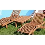 Teak Sonnenliegen-Set Cozy mit Beistelltisch