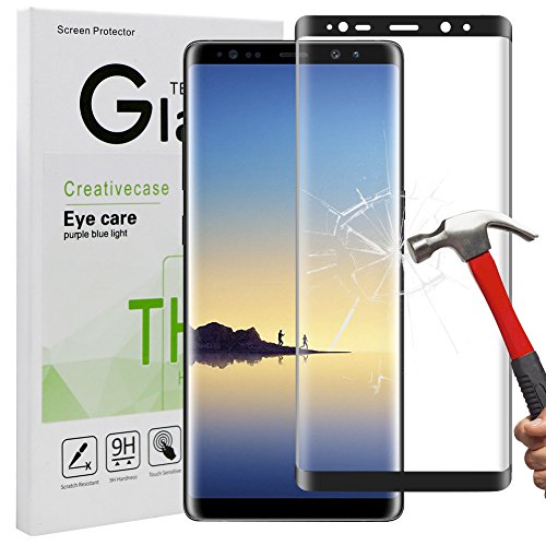 Galaxy Note 8 Screen Protector,Note 8 Tempered Glass,Creativecase Bubble-Free Anti-Scratch 3D Curved Full Coverage Screen Protector for Note 8
