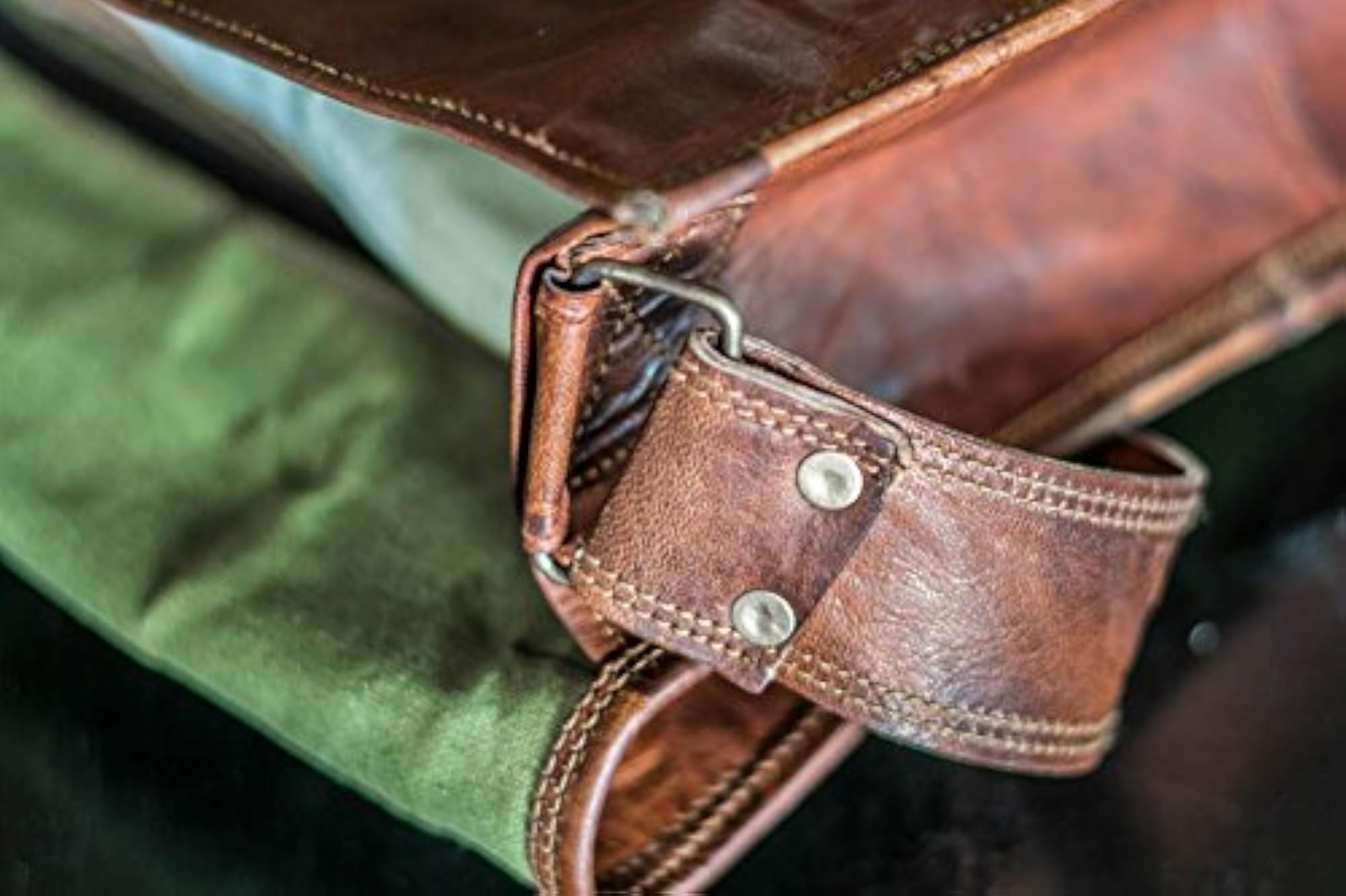 Real Leather Small Brown Full Flap Unisex Tablet Shoulder Messenger Bag