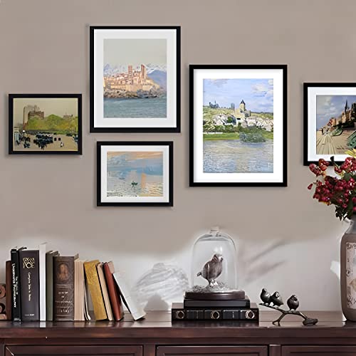 Fsinnsuzi 8X10 Picture Frame Set Of 4, Display Pictures 5X7 With Mat Or 8X10 Without Mat, Multi Photo Frames Collage For Wall Or Tabletop Display, Black #TOP4